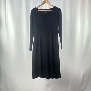 L.L. Bean‎ Long Sleeve Jersey Dress in Black Size Small